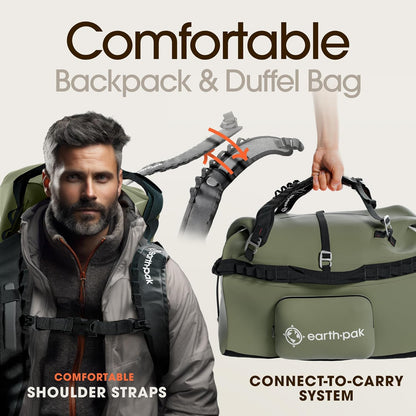 Waterproof Duffel Bag - Large Dry Bag, 1680D TPU, Heavy Duty, Camping & Marine Dry Bag, 8X8 Popout Pocket
