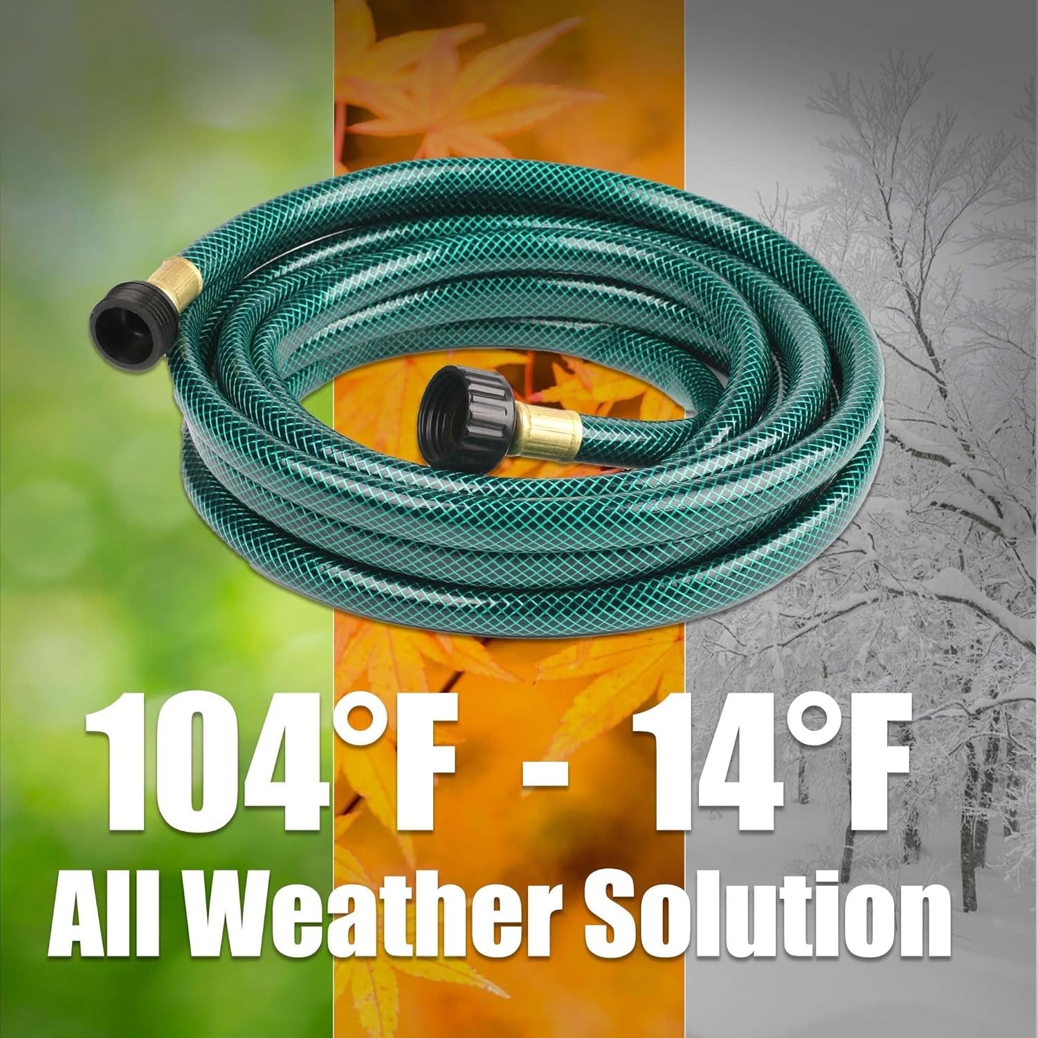 Outdoor Garden Hose No Kink: Flexible and Leakproof - 15 FT 1/2 Inch Water Hoses with GHT Fittings for Women