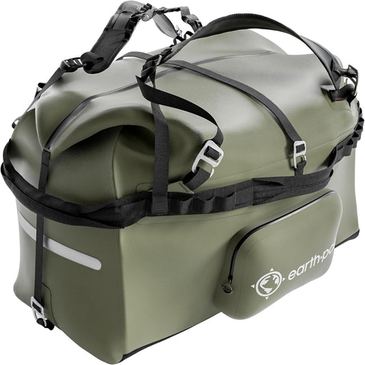 Waterproof Duffel Bag - Large Dry Bag, 1680D TPU, Heavy Duty, Camping & Marine Dry Bag, 8X8 Popout Pocket