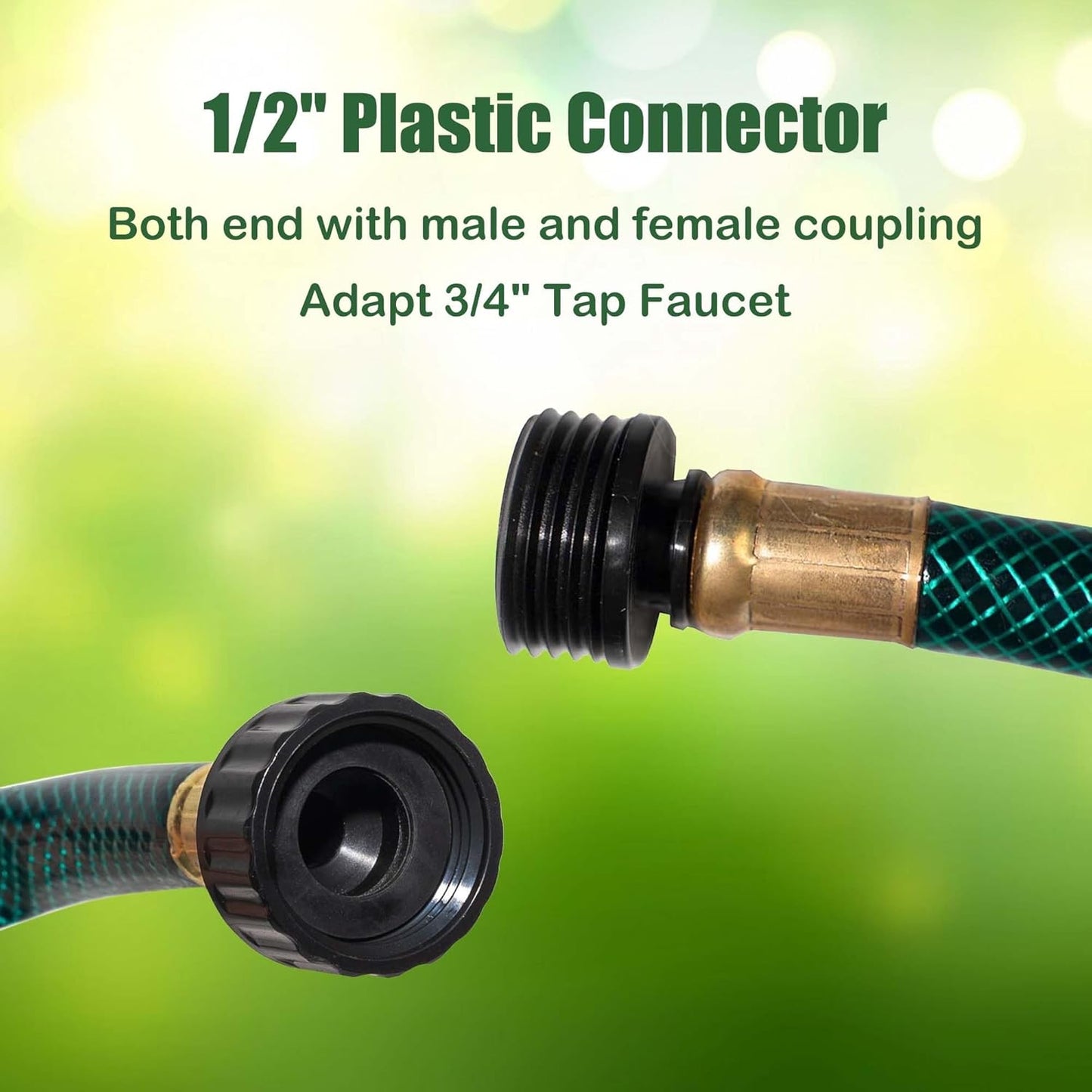 Outdoor Garden Hose No Kink: Flexible and Leakproof - 15 FT 1/2 Inch Water Hoses with GHT Fittings for Women
